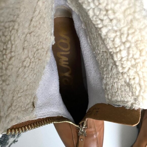 Sam Edelman Jacquie 2 Cuffed Zip‎ Booties Women's Sz 8M Leather Winter Boho - Picture 12 of 13